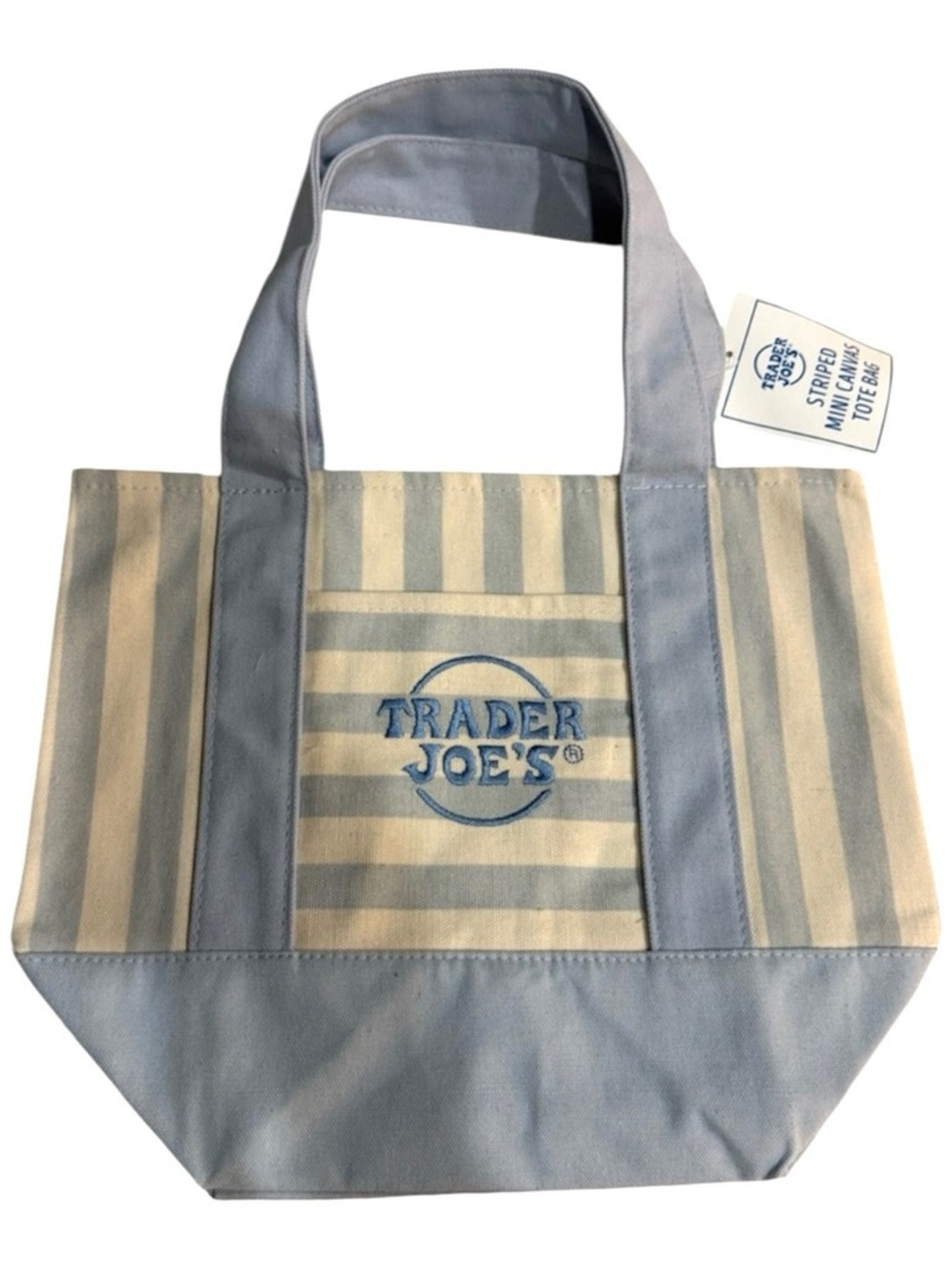 Trader Joe's striped mini tote